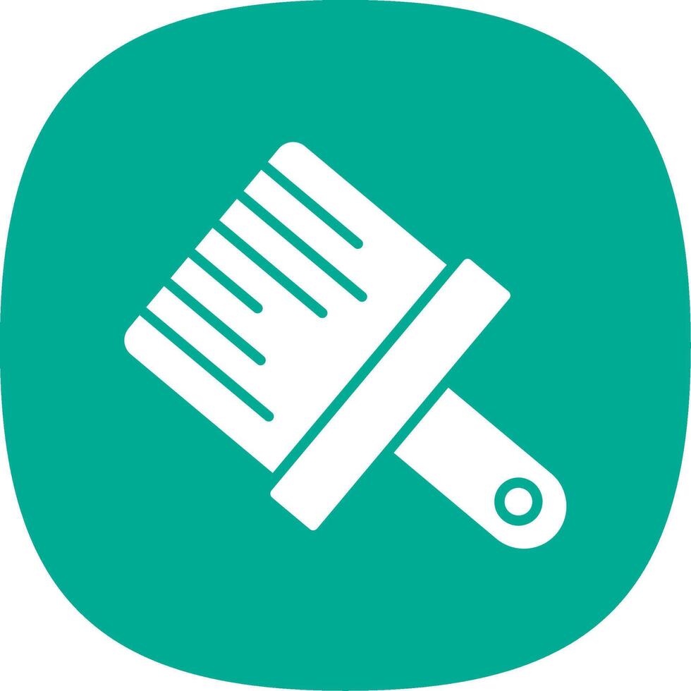 Paint Brush Glyph Curve Icon Design vector