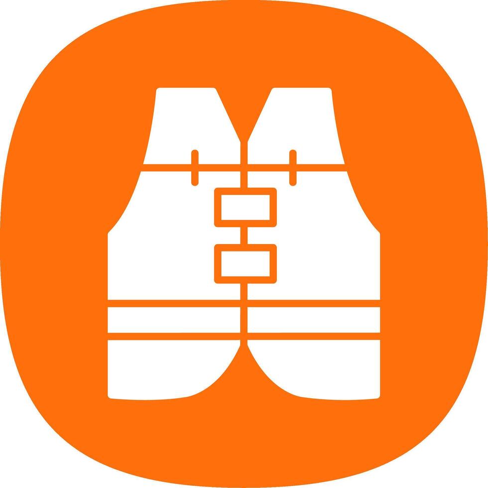 Life Vest Glyph Curve Icon Design vector