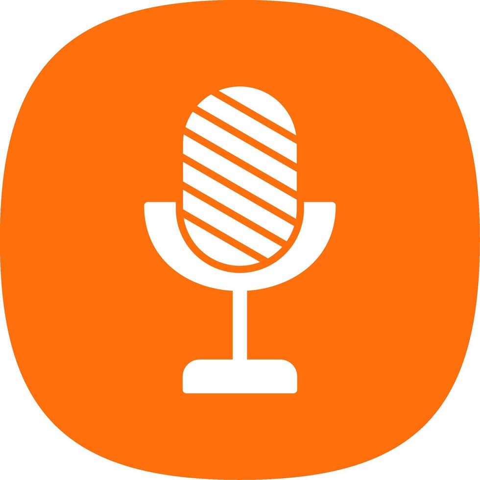 Voice Recorder Glyph Curve Icon Design vector