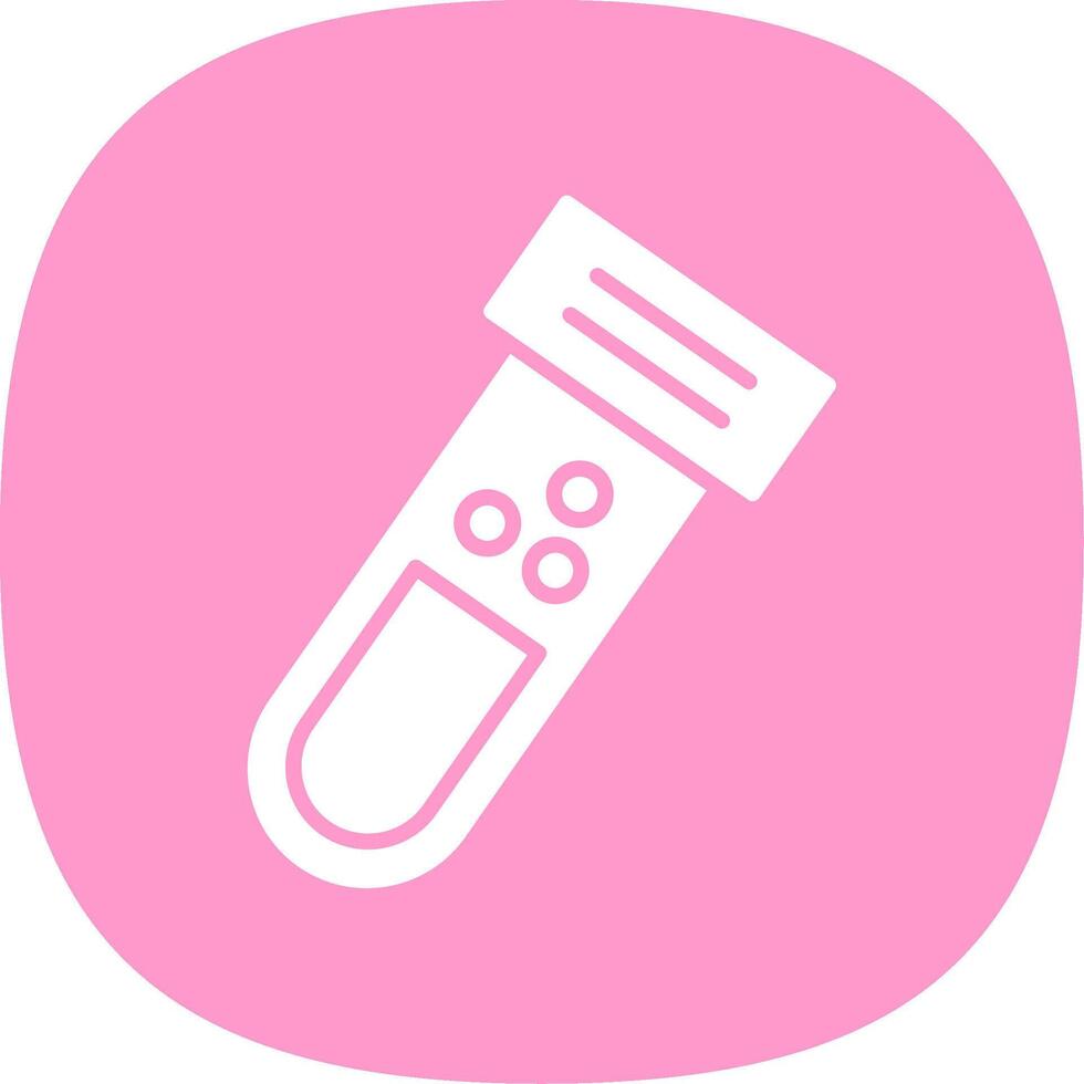 Test Tube Glyph Curve Icon Design vector