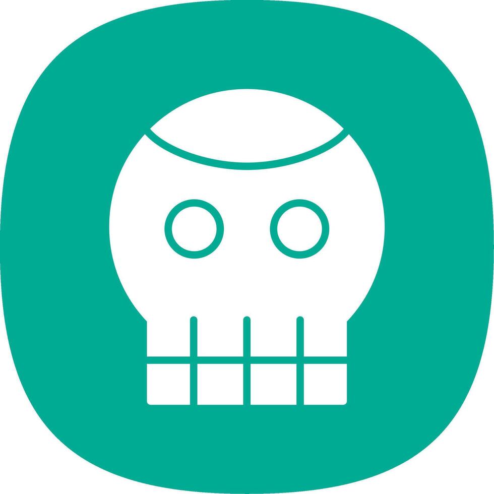 Skull Glyph Curve Icon Design vector