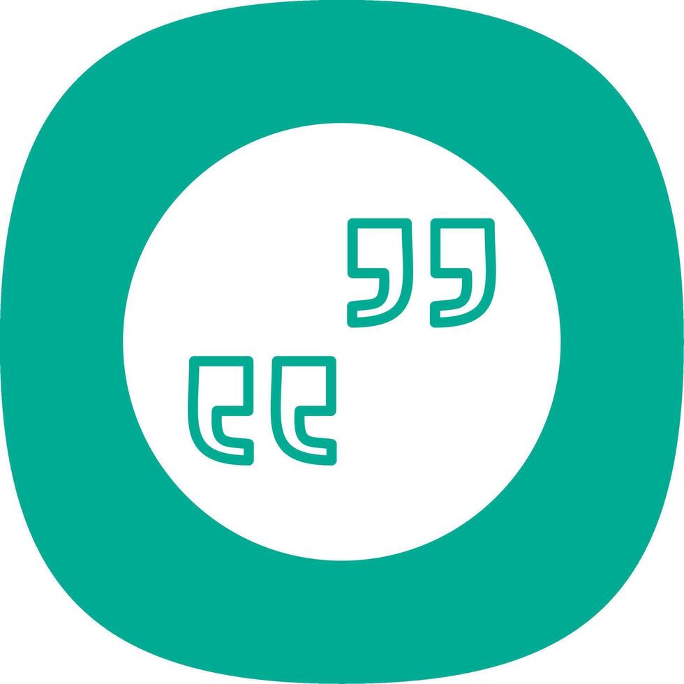Quote Glyph Curve Icon Design vector