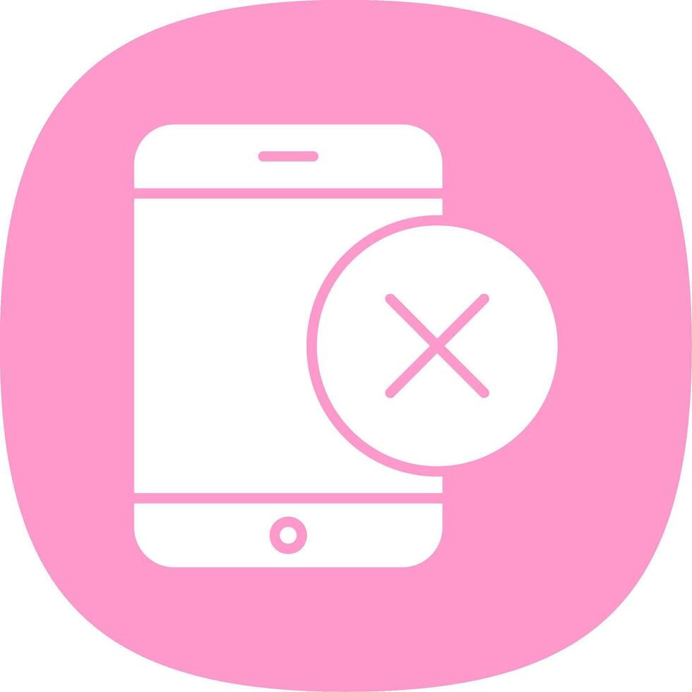 Smartphone Glyph Curve Icon Design vector