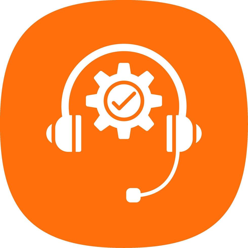 Technical Support Glyph Curve Icon Design vector