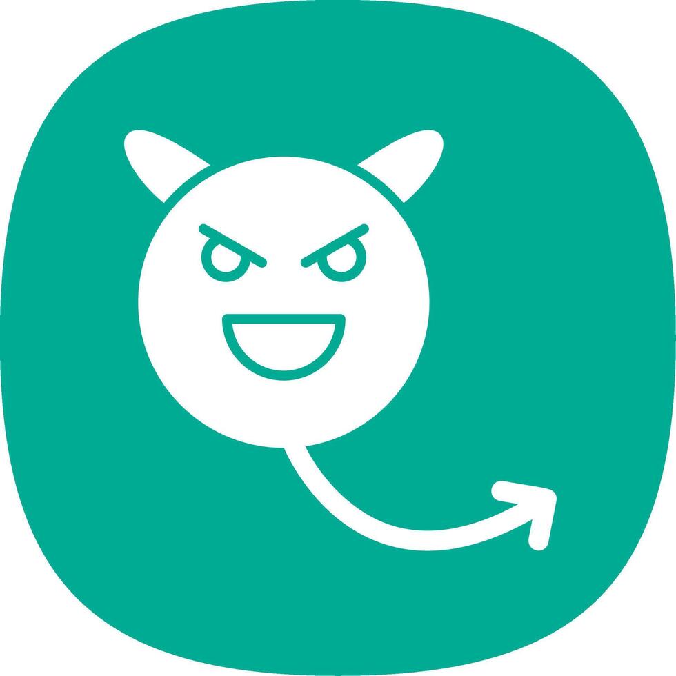 Evil Glyph Curve Icon Design vector