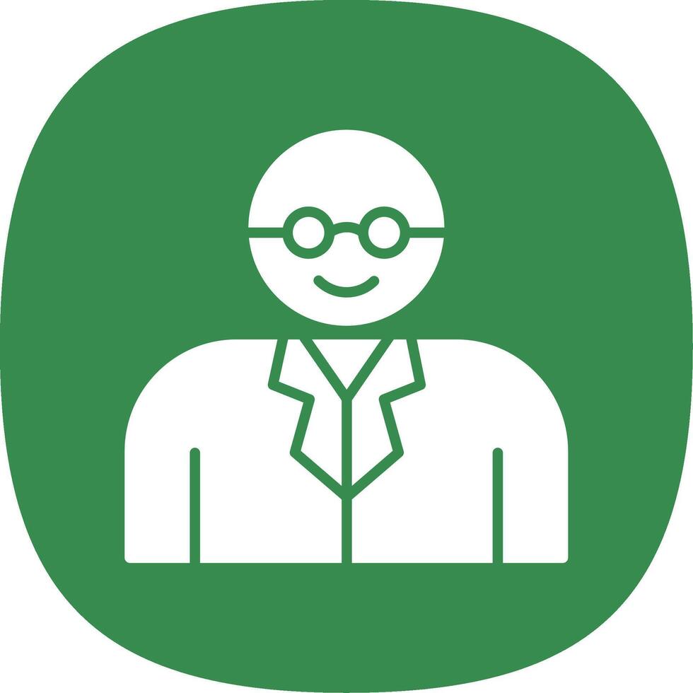 Professor Glyph Curve Icon Design vector