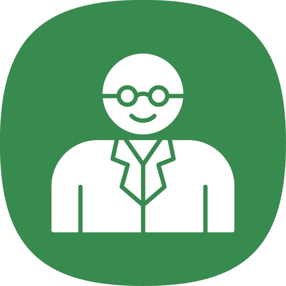 Professor Glyph Curve Icon Design vector