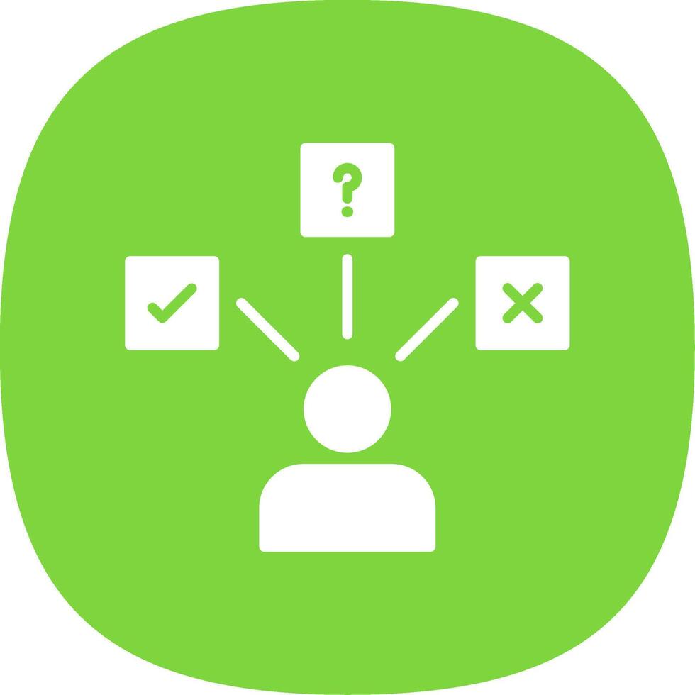 Decide Glyph Curve Icon Design vector