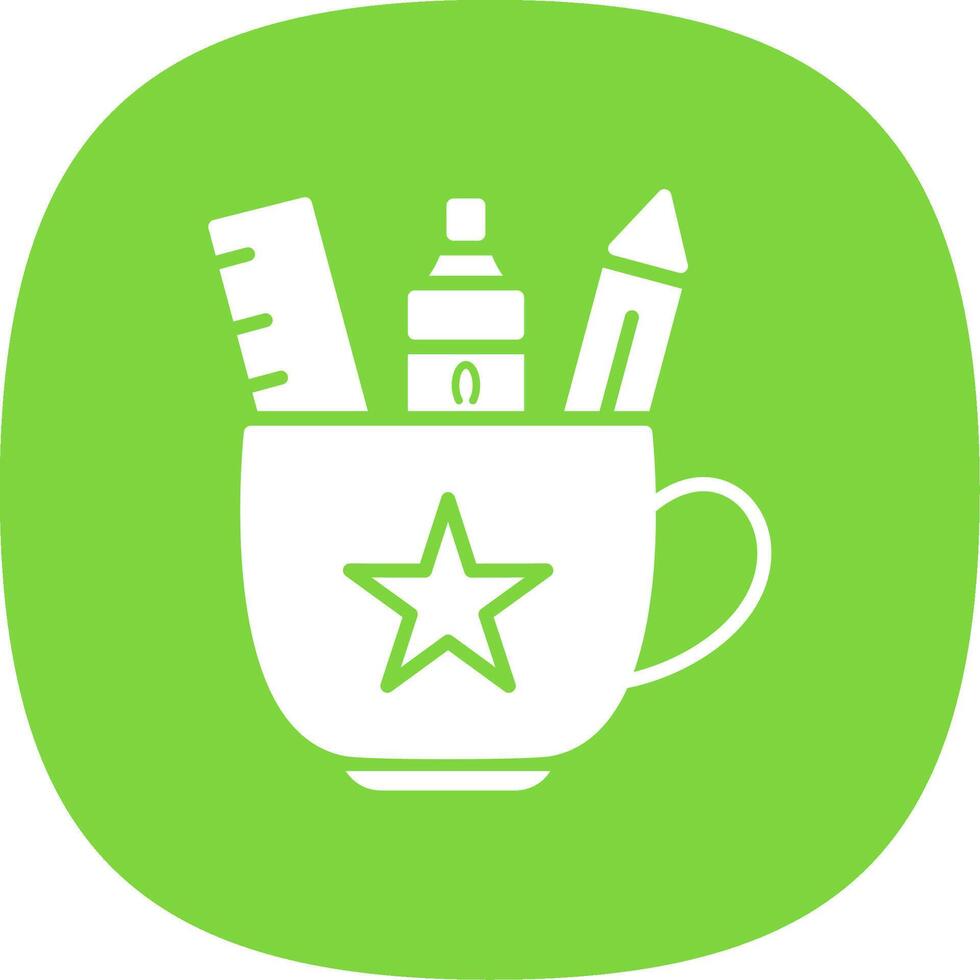 Cup Glyph Curve Icon Design vector
