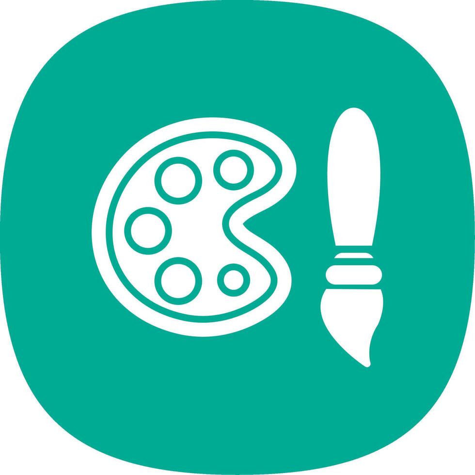 Palette Glyph Curve Icon Design vector