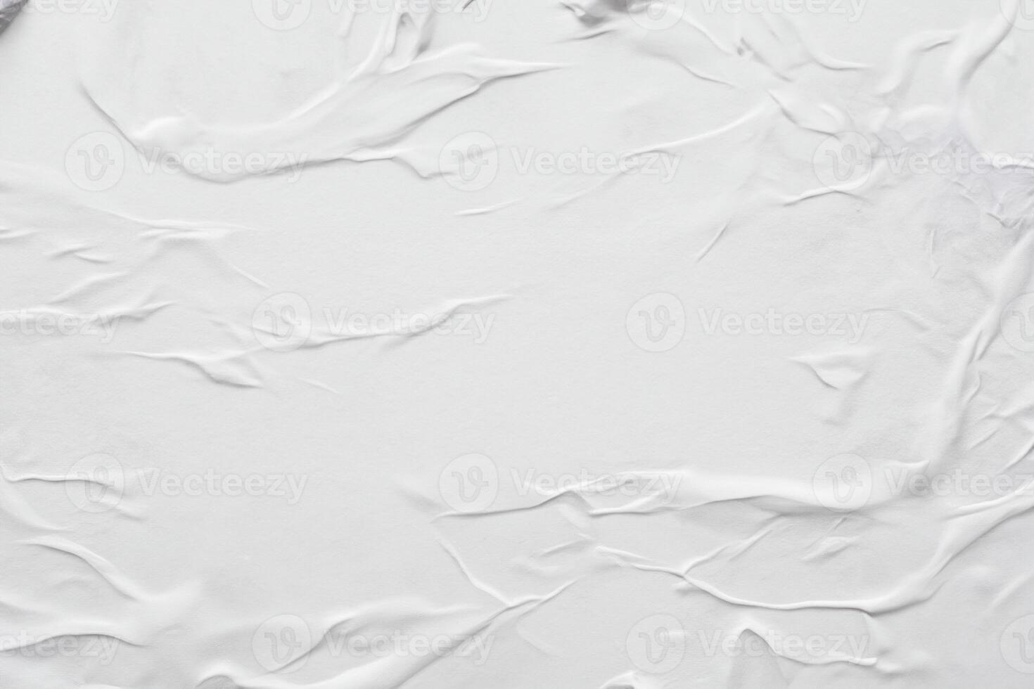 Minimalist White Paper Poster Texture, Crumpled and Creased Background. photo