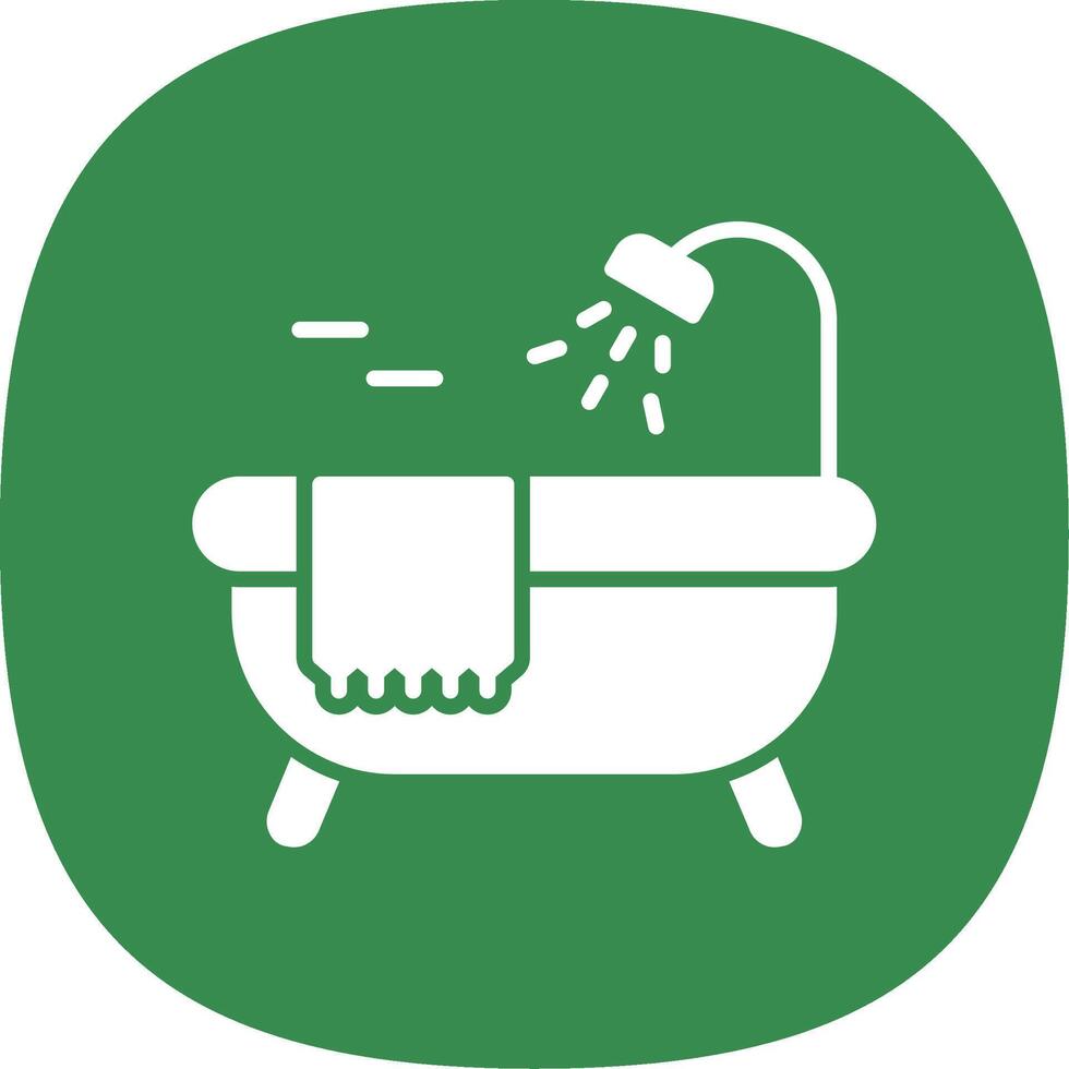Bathtub Glyph Curve Icon Design vector