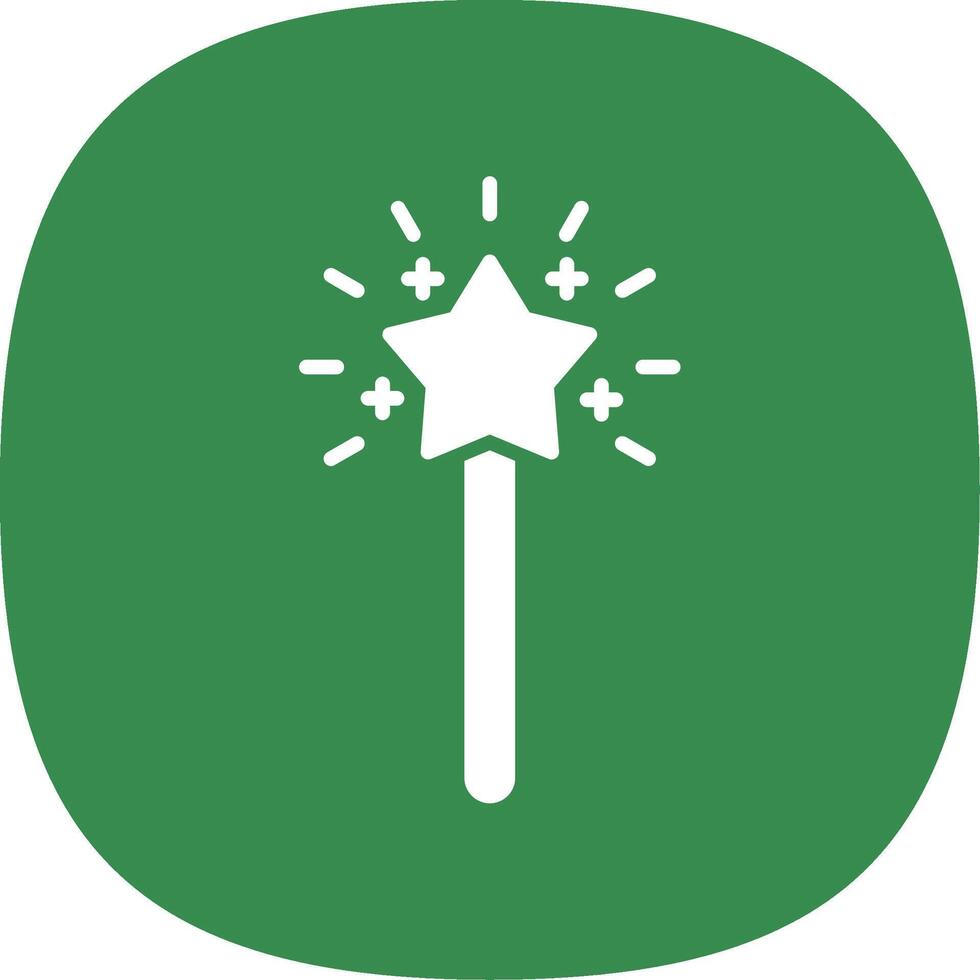 Magic Wand Glyph Curve Icon Design vector