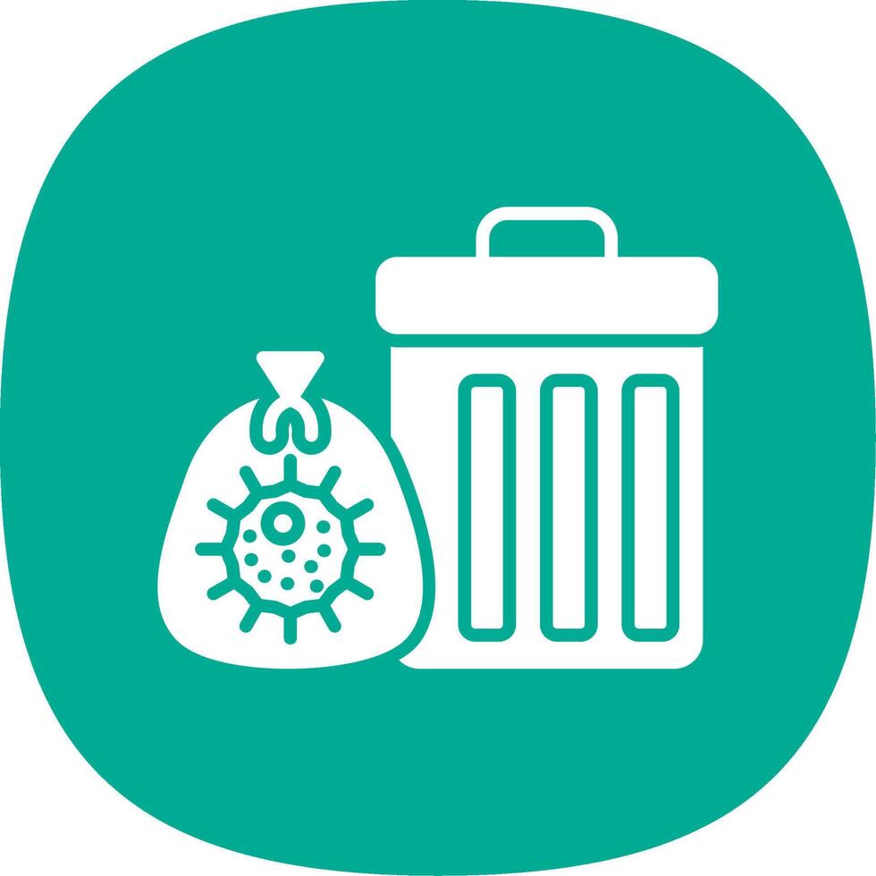 Trash Glyph Curve Icon Design vector