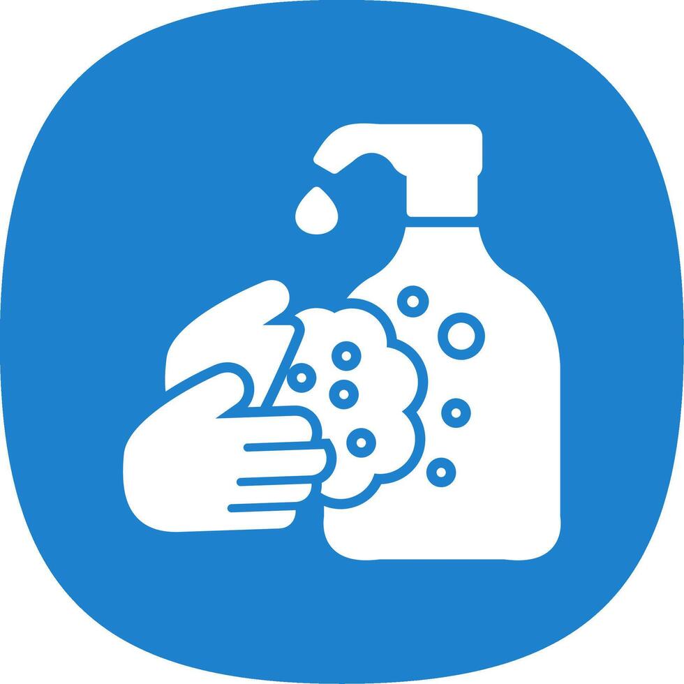 Hand Wash Glyph Curve Icon Design vector