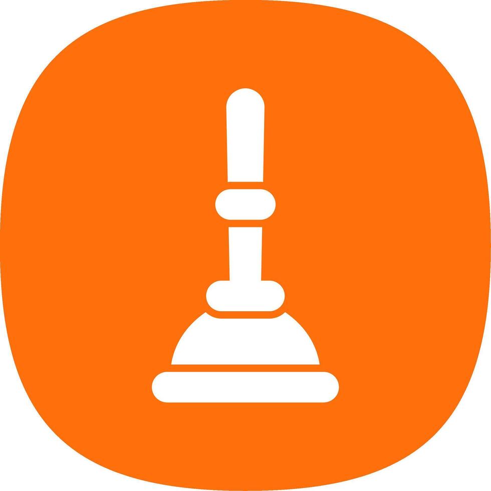 Plunger Glyph Curve Icon Design vector