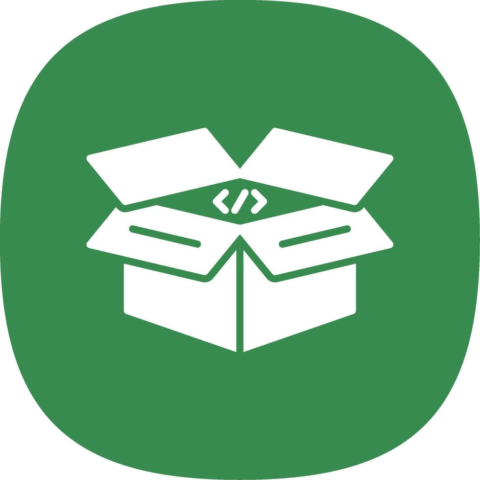 Open Box Glyph Curve Icon Design vector