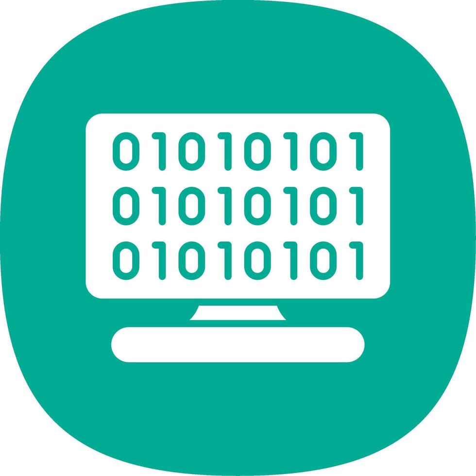 Binary Code Glyph Curve Icon Design vector