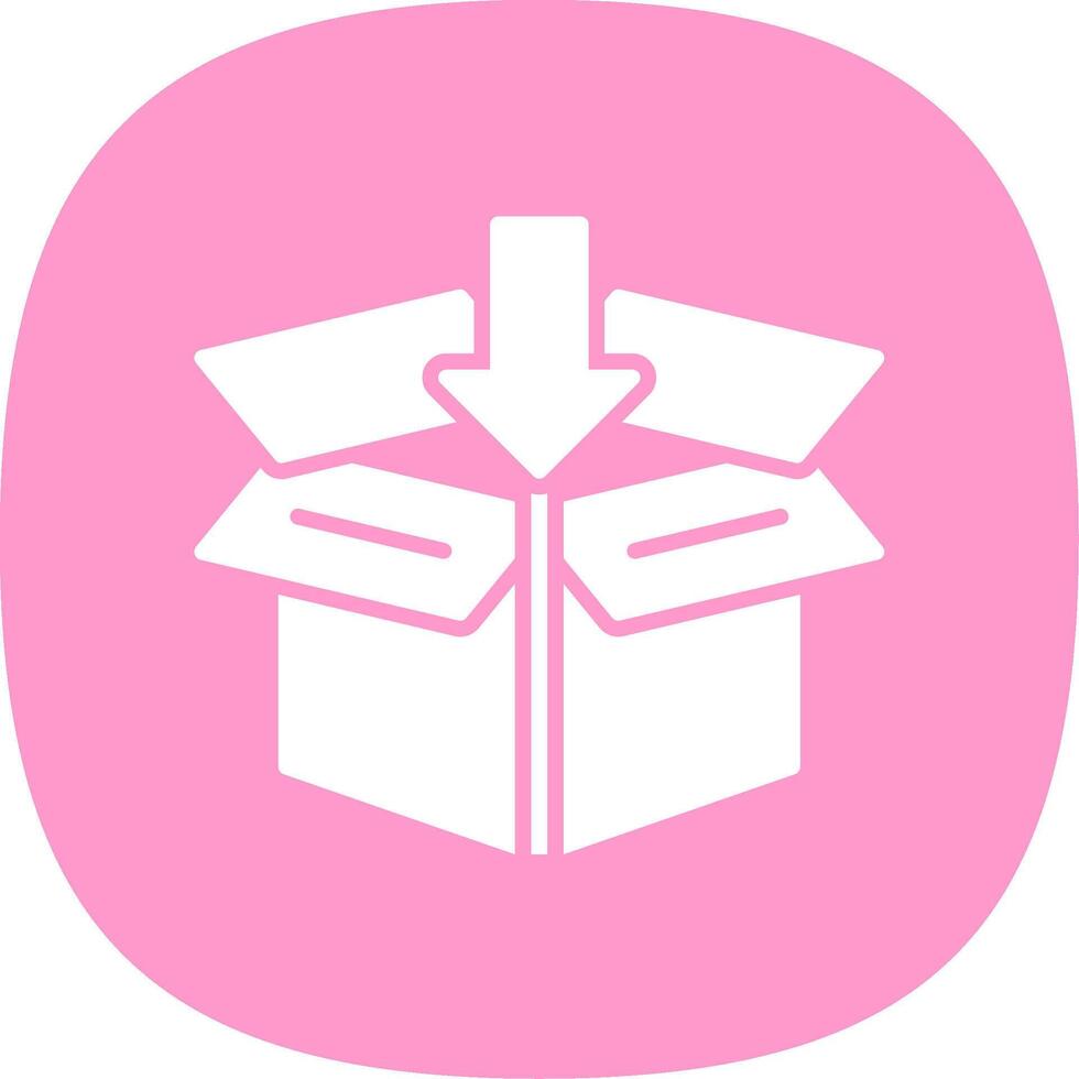 Open Box Glyph Curve Icon Design vector