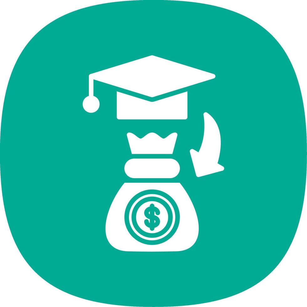 Scholarship Glyph Curve Icon Design vector