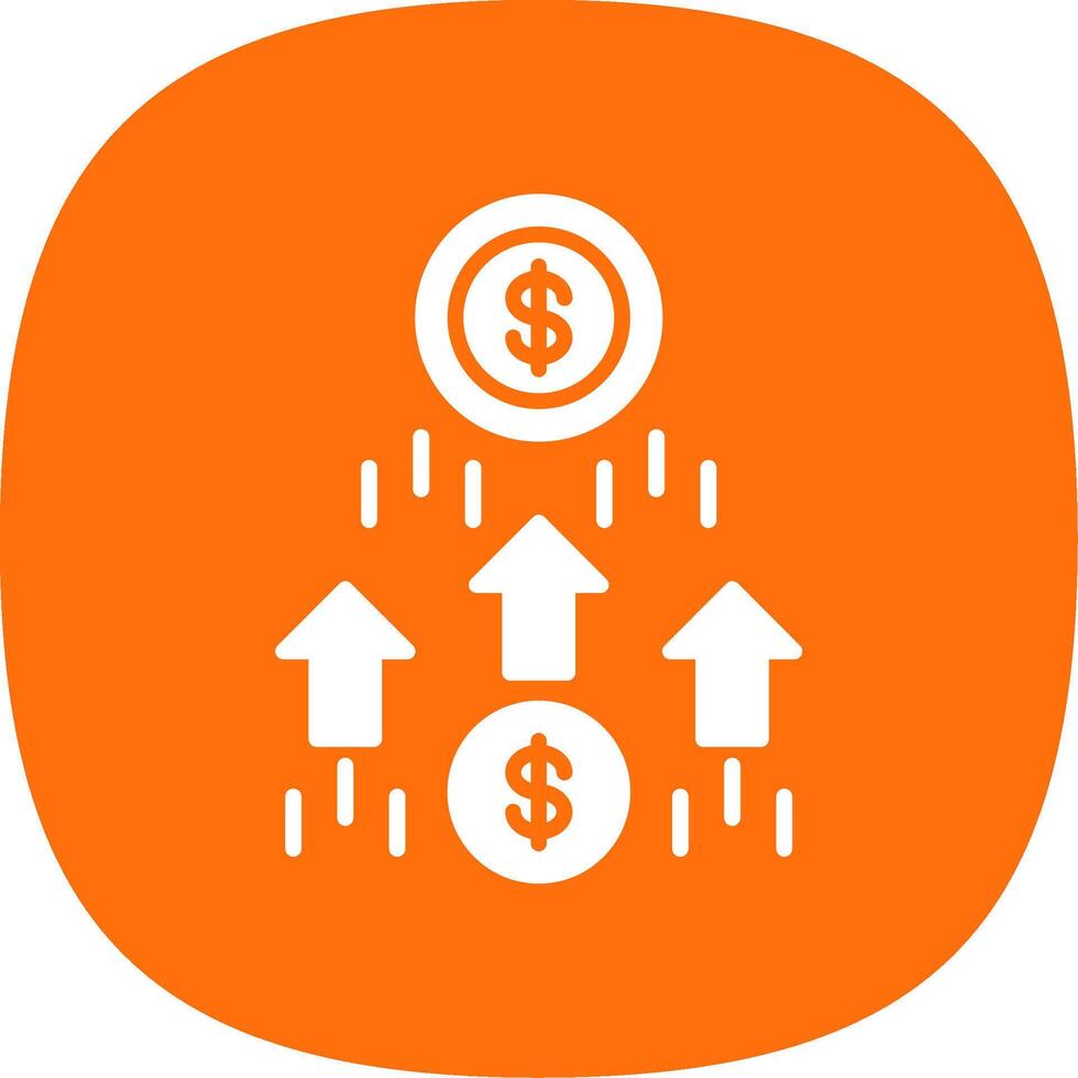 Money Growth Glyph Curve Icon Design vector