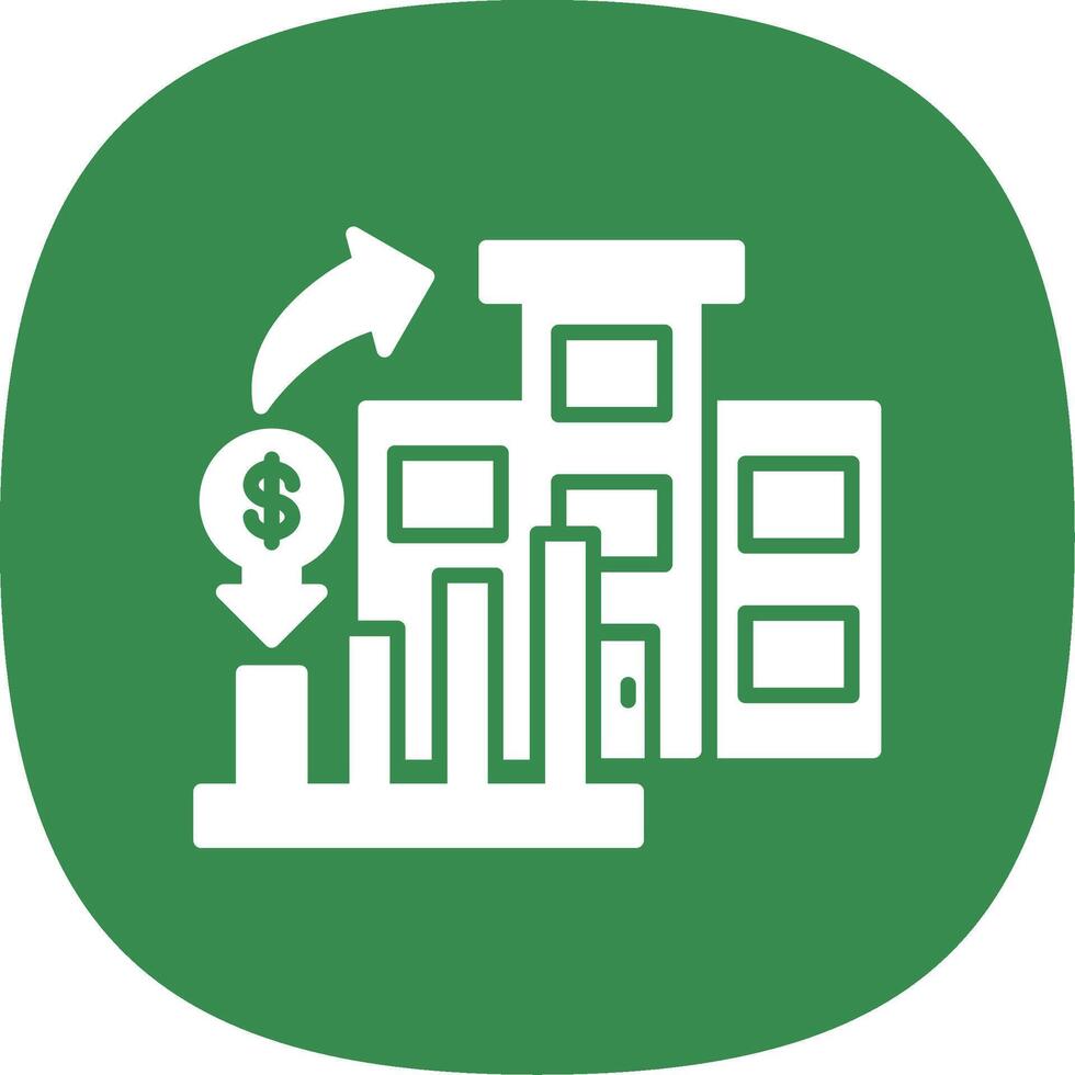 Market Investment Glyph Curve Icon Design vector