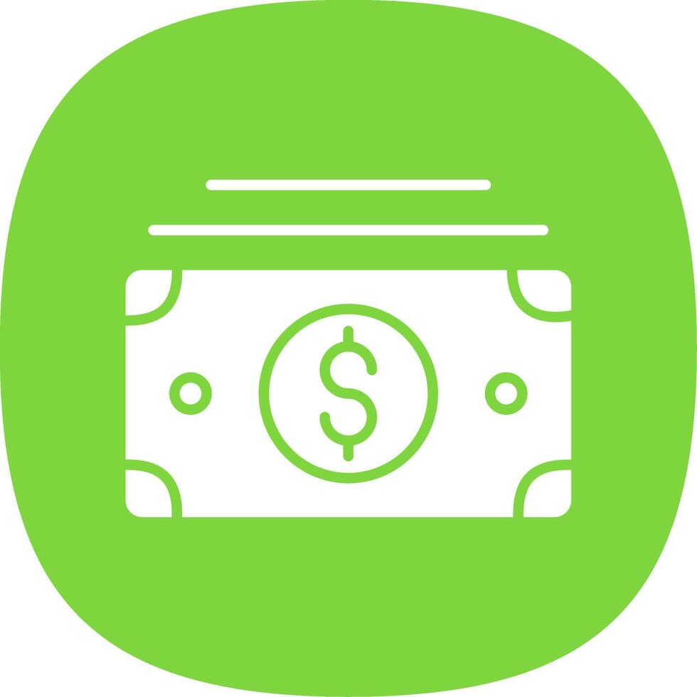 Cash Glyph Curve Icon Design vector