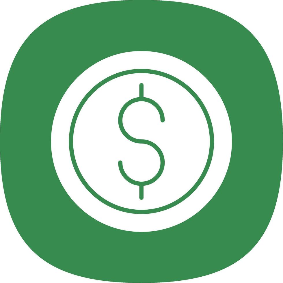 Coin Glyph Curve Icon Design vector