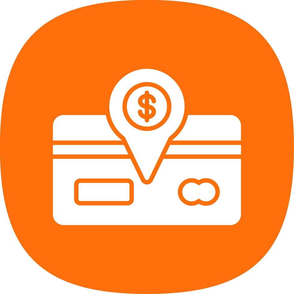 Direct Debit Glyph Curve Icon Design vector