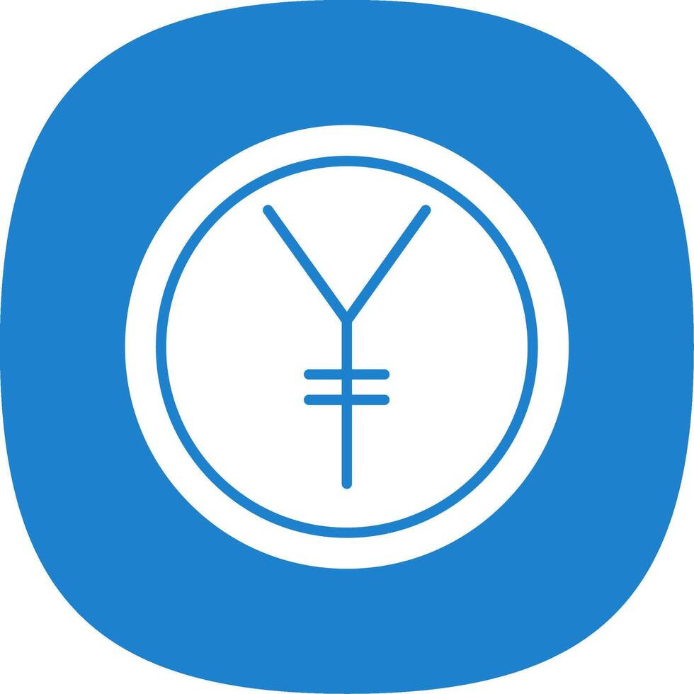 Yen Glyph Curve Icon Design vector