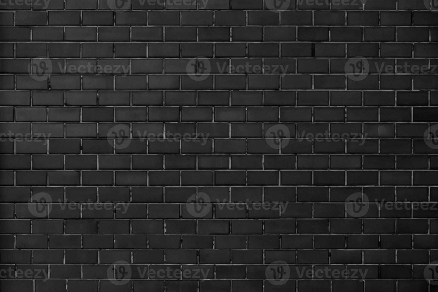 Bold Texture, Black Brick Wall Background. photo