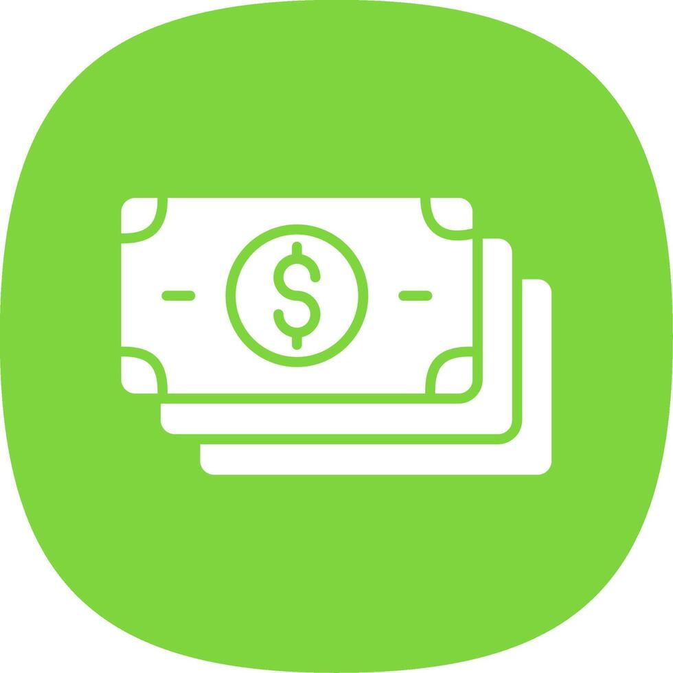 Banknotes Glyph Curve Icon Design vector