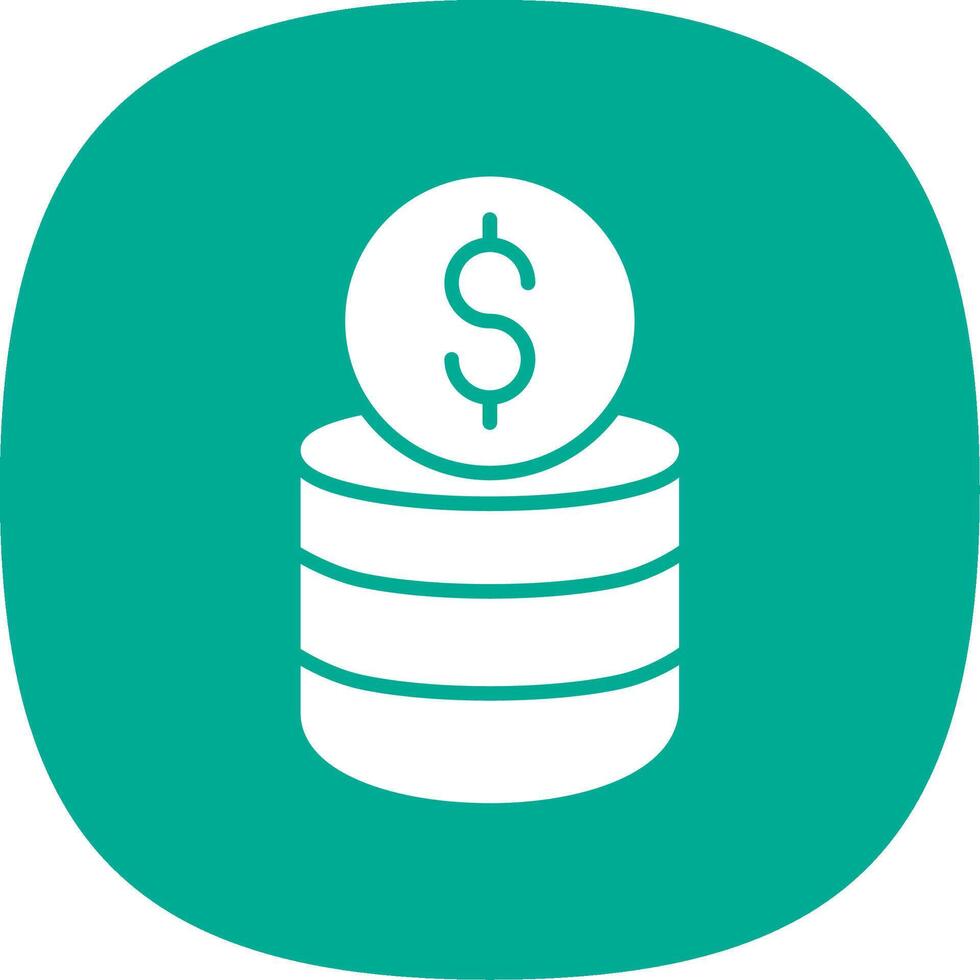 Coin Stack Glyph Curve Icon Design vector