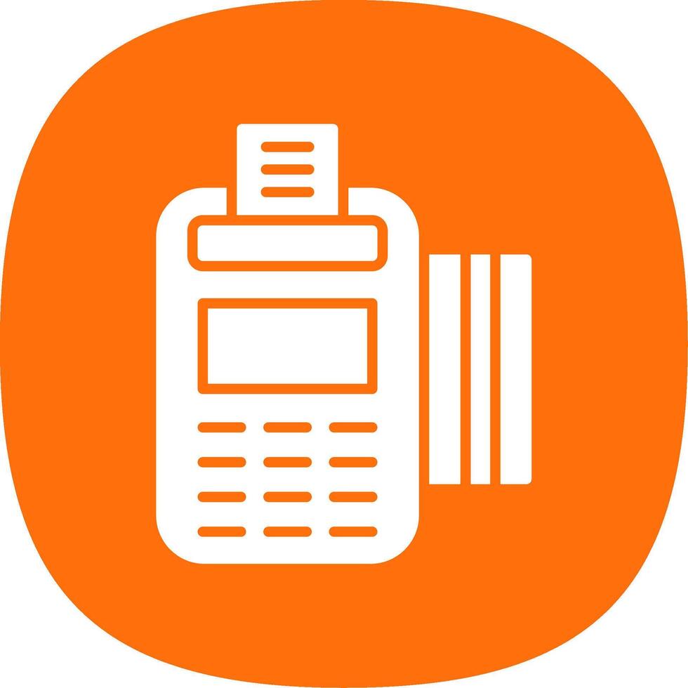 Pos Terminal Glyph Curve Icon Design vector