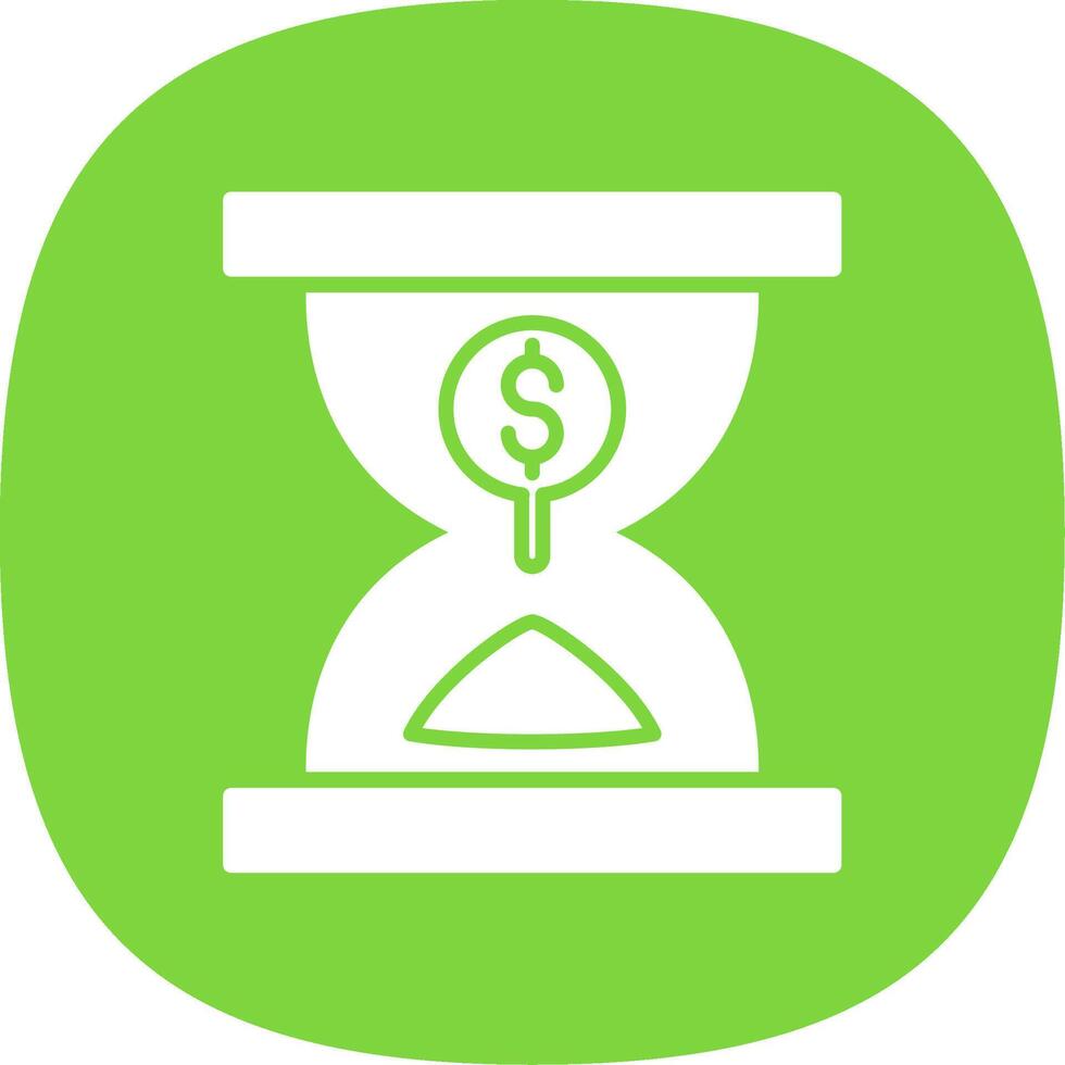 Sand Timer Glyph Curve Icon Design vector