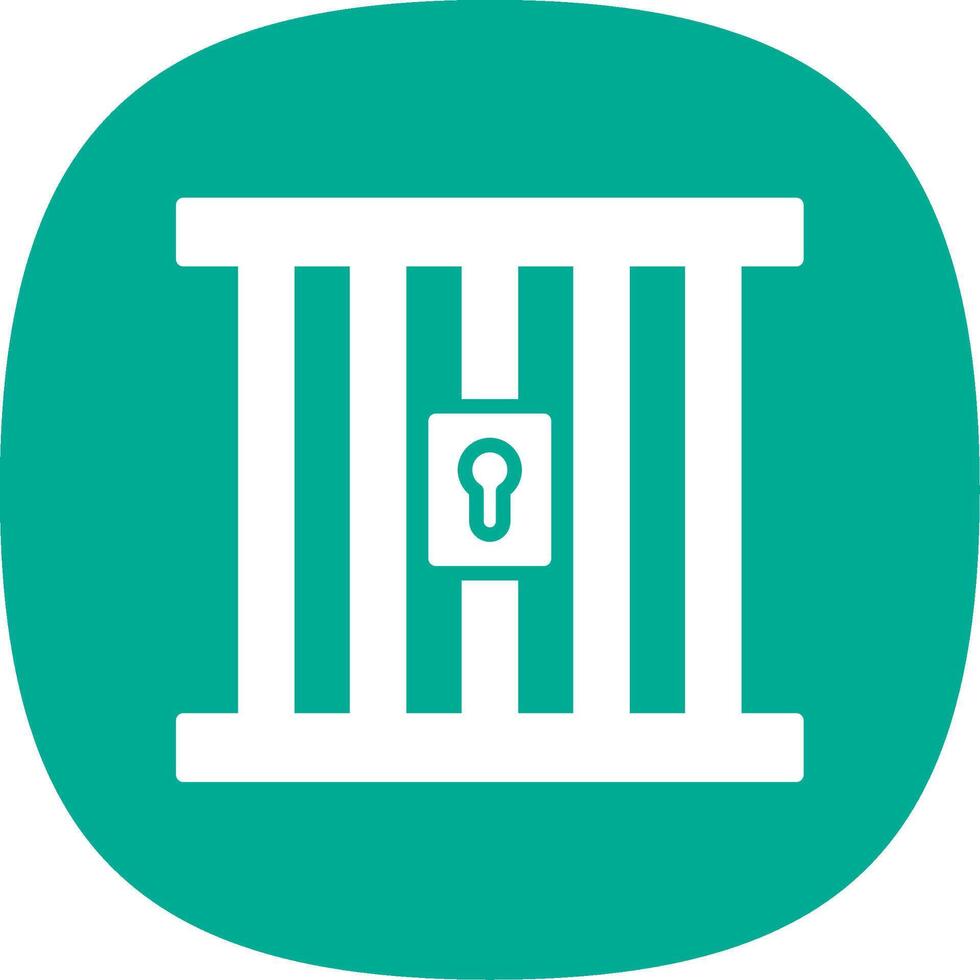 Prison Glyph Curve Icon Design vector