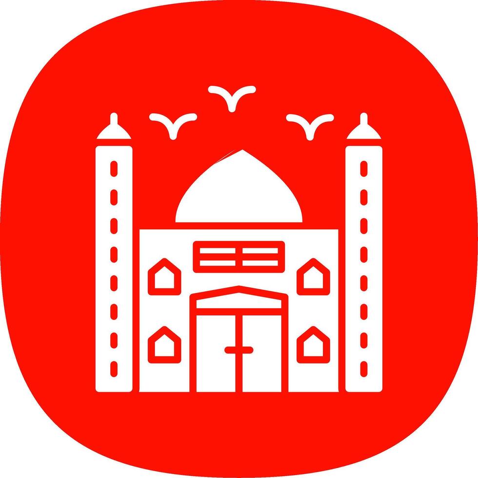 Mosque Glyph Curve Icon Design vector