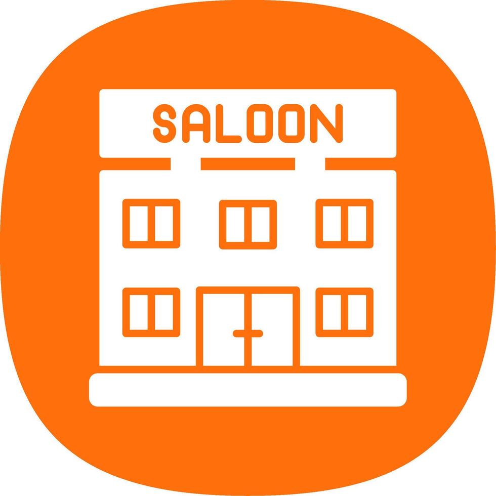 Saloon Glyph Curve Icon Design vector