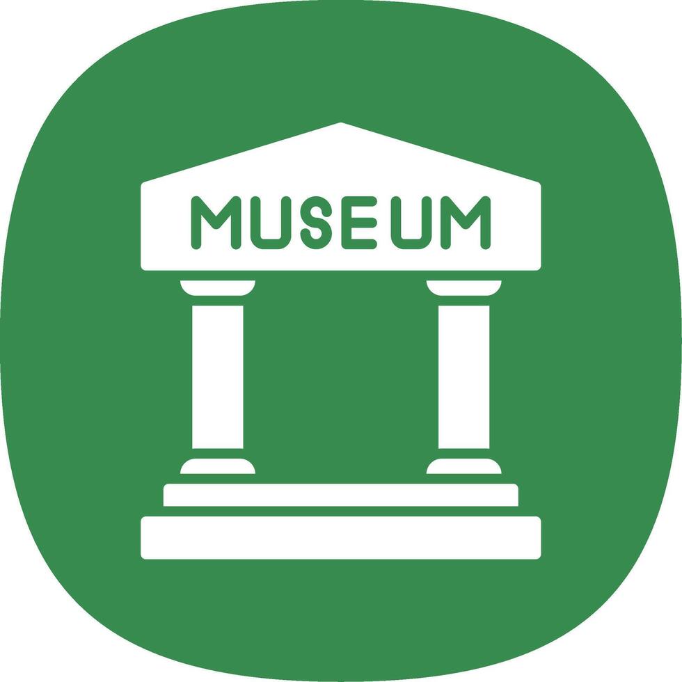 Museum Glyph Curve Icon Design vector