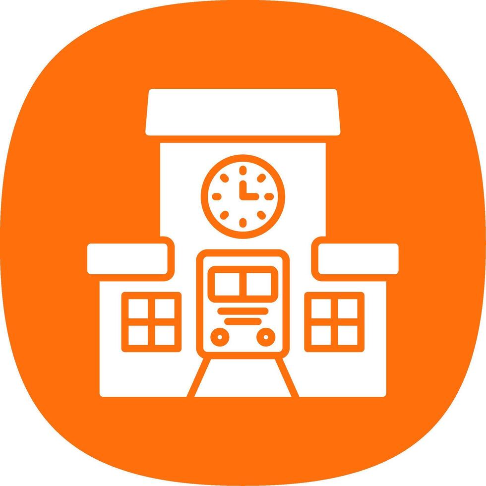 Train Station Glyph Curve Icon Design vector