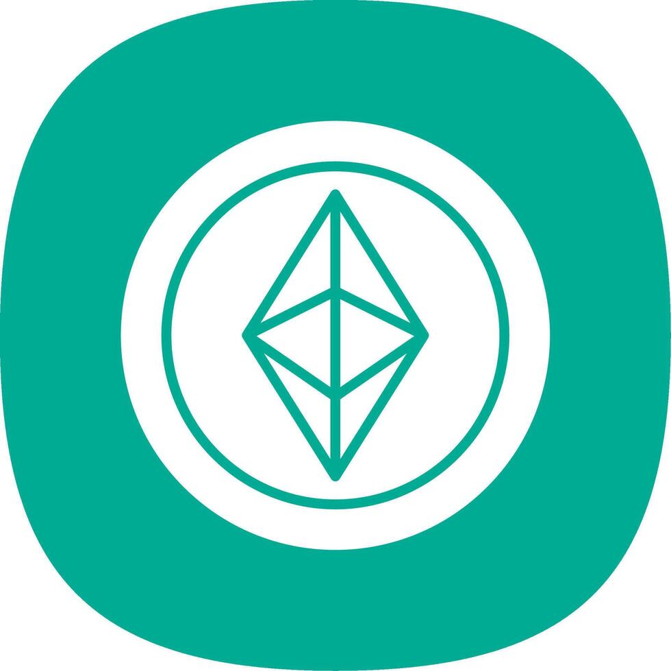 Ethereum Glyph Curve Icon Design vector