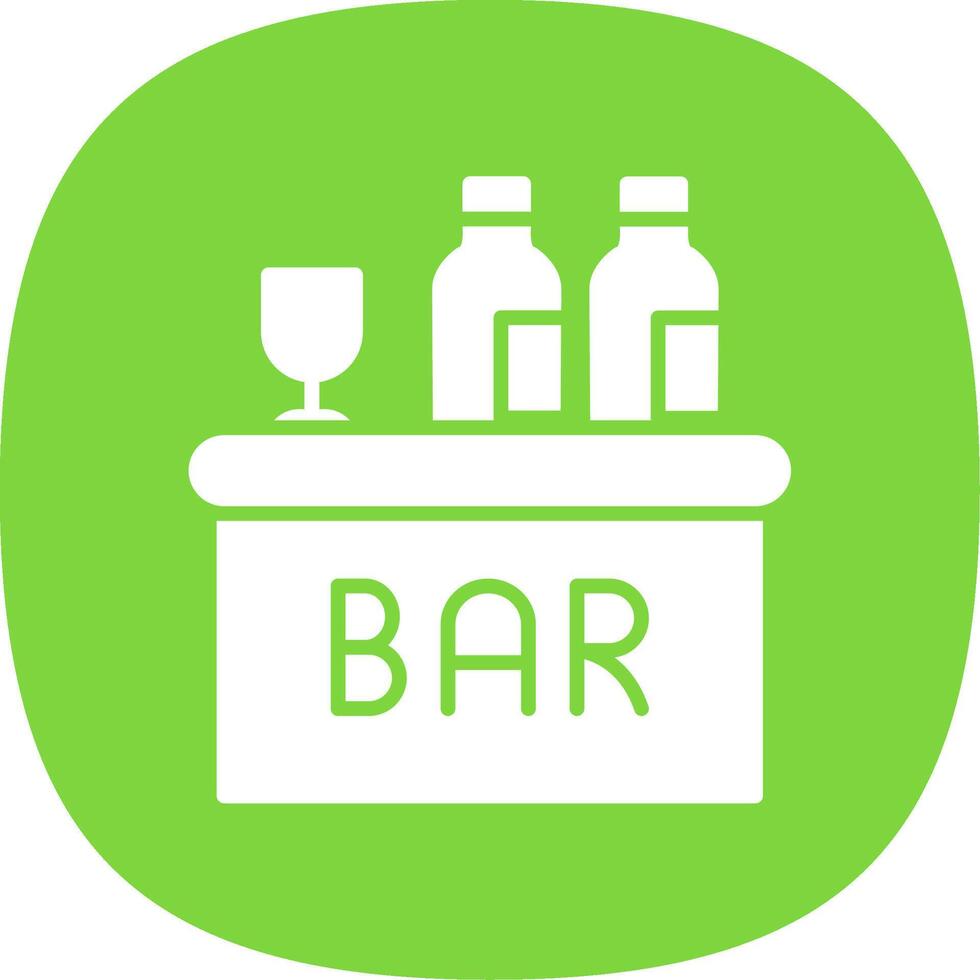 Bar Glyph Curve Icon Design vector