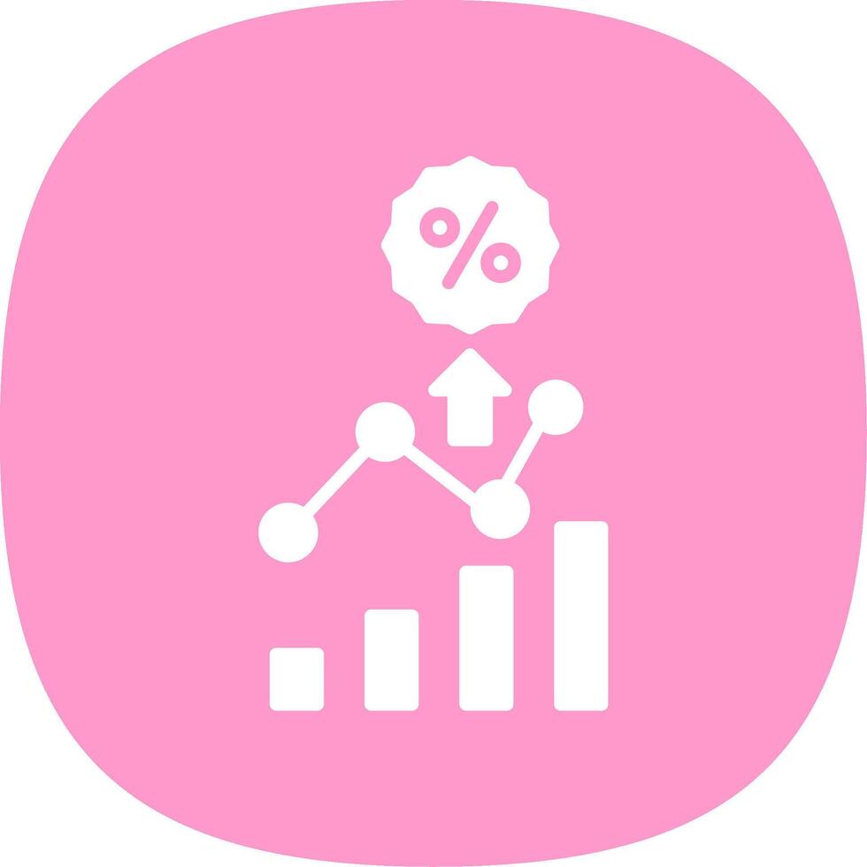 Percentage Glyph Curve Icon Design vector