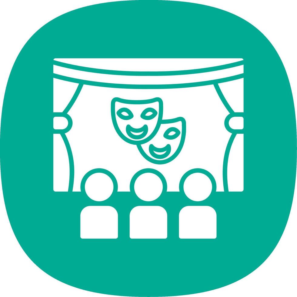 Theater Glyph Curve Icon Design vector