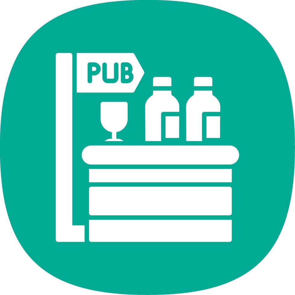 Pub Glyph Curve Icon Design vector