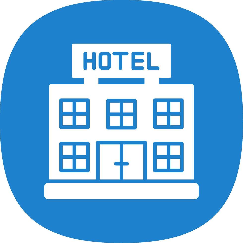 Hotel Glyph Curve Icon Design vector