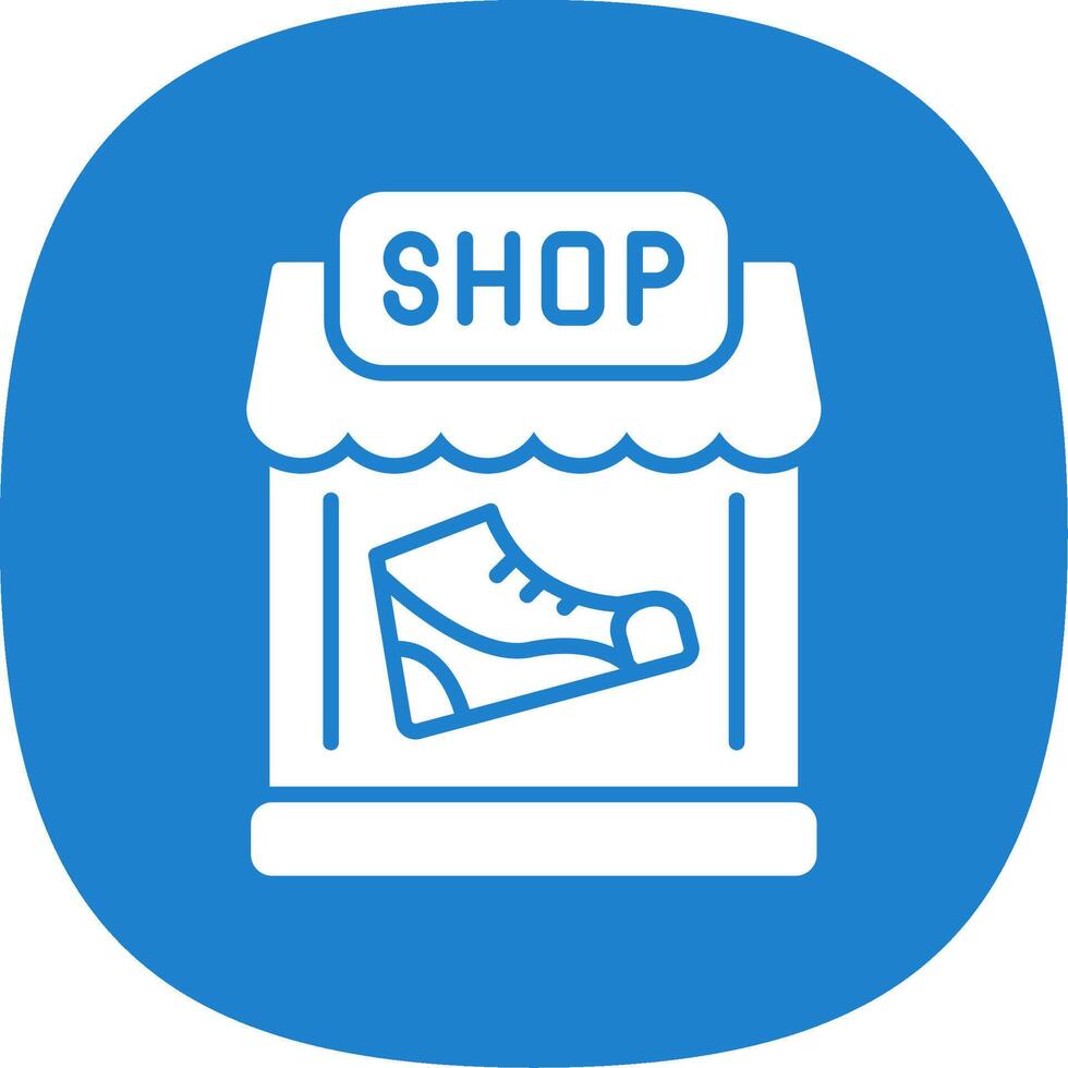 Shoe Shop Glyph Curve Icon Design vector