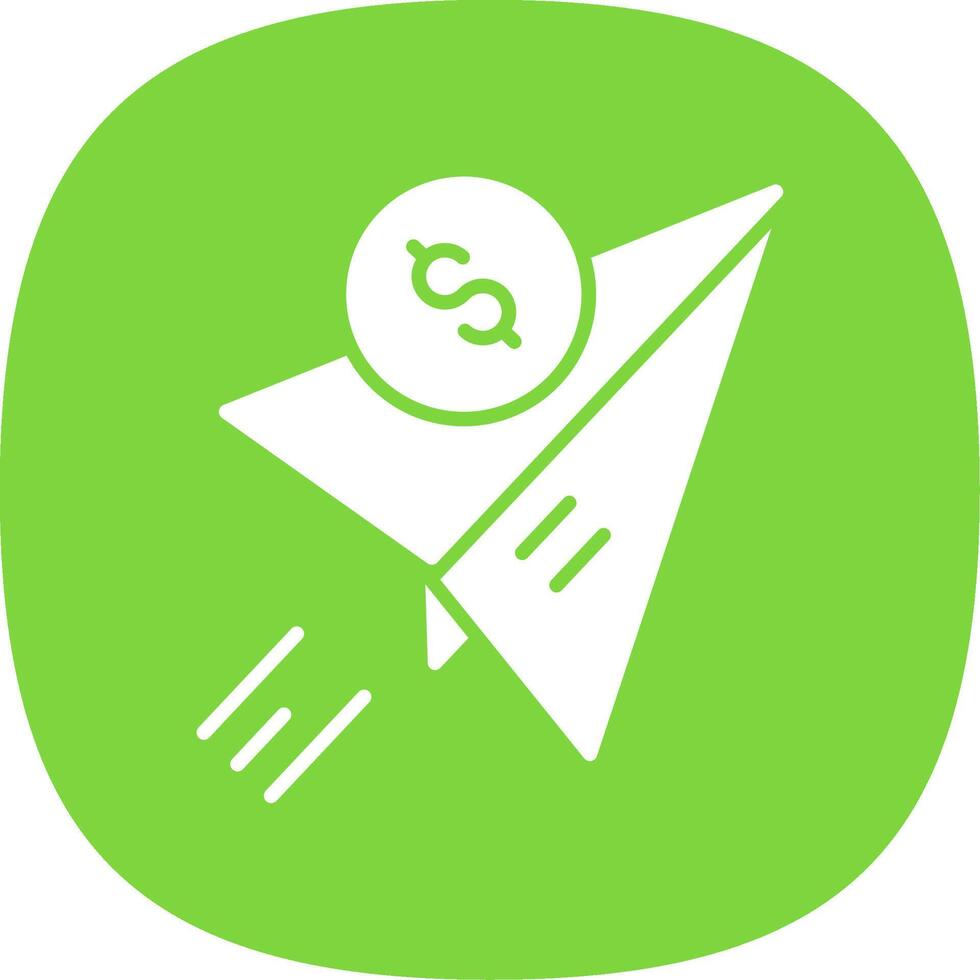 Send Money Glyph Curve Icon Design vector