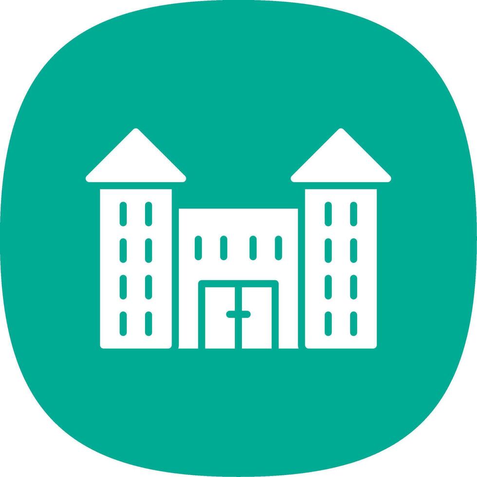 Victorian House Glyph Curve Icon Design vector