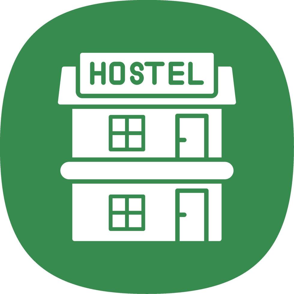 Hostel Glyph Curve Icon Design vector